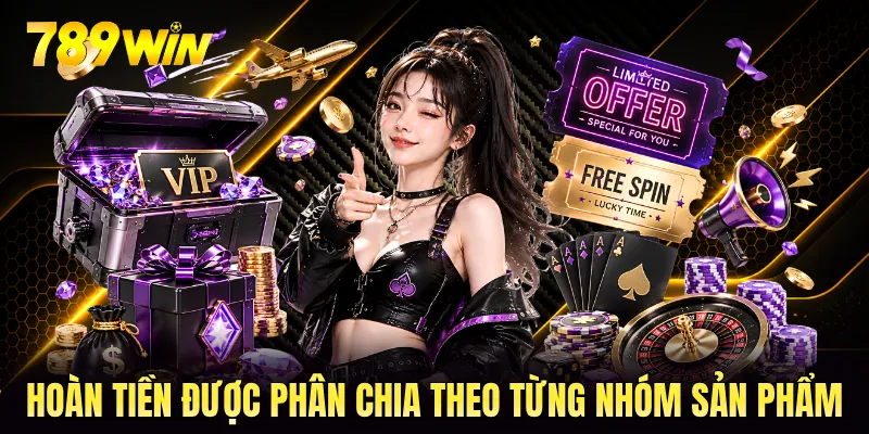 Hoàn tiền được phân chia theo từng nhóm sản phẩm